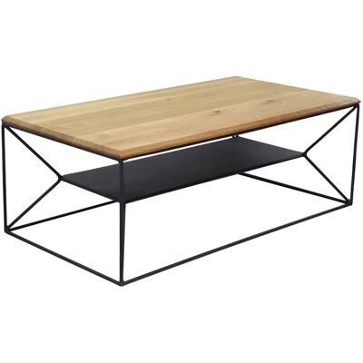 Infantil Couchtisch 'Robin' mit Ablage, Wildeiche, 110 x 40 x 60 cm; 60x110x40 cm (LxBxH); Platte braun, Gestell schwarz; rechteckig Infantil Couchtisch 'Robin' mit Ablage, Wildeiche, 110 x 40 x 60 cm; 60x110x40 cm (LxBxH); Platte braun, Gestell schwarz; rechteckig