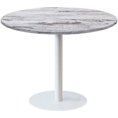 RestooTab Tisch Rome weiß Ø120cm - Modell weißer Marmor mit messingfarbenen Kanten; 120x120x75x120 cm (LxBxHxØ); eiche/weiß; Gestell schwarz; rund RestooTab Tisch Rome weiß Ø120cm - Modell weißer Marmor mit messingfarbenen Kanten; 120x120x75x120 cm (LxBxHxØ); eiche/weiß; Gestell schwarz; rund