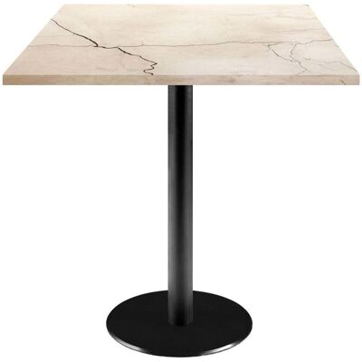 RestooTab Tisch Rome quadratisch - Dekor Stein; 70x70x75 cm (LxBxH); Platte sand, Gestell schwarz; quadratisch RestooTab Tisch Rome quadratisch - Dekor Stein; 70x70x75 cm (LxBxH); Platte sand, Gestell schwarz; quadratisch