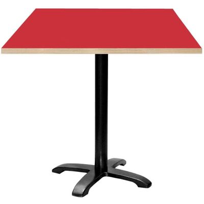 RestooTab Tisch Bazila quadratisch - Dekor Uni; 70x70x74 cm (LxBxH); Platte rot, Gestell schwarz; quadratisch RestooTab Tisch Bazila quadratisch - Dekor Uni; 70x70x74 cm (LxBxH); Platte rot, Gestell schwarz; quadratisch