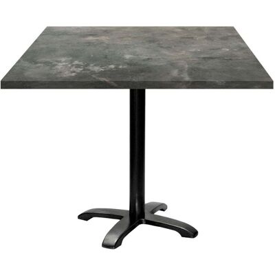 RestooTab Tisch Bazila quadratisch - Dekor Stein; 90x90x74 cm (LxBxH); Platte graublau, Gestell schwarz; quadratisch RestooTab Tisch Bazila quadratisch - Dekor Stein; 90x90x74 cm (LxBxH); Platte graublau, Gestell schwarz; quadratisch