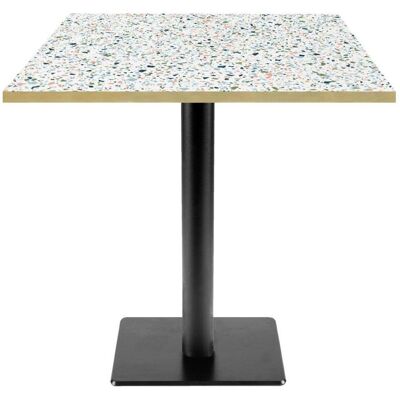 RestooTab Tisch Milan T quadratisch - Dekore Steine; 70x70x75 cm (LxBxH); mehrfarbig/terrazzo/messing; quadratisch RestooTab Tisch Milan T quadratisch - Dekore Steine; 70x70x75 cm (LxBxH); mehrfarbig/terrazzo/messing; quadratisch