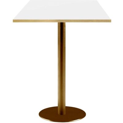 RestooTab Stehtisch Rome quadratisch Gestell goldmetallic - Kanten messing; 60x60x113 cm (LxBxH); Platte weiß/messing, Gestell messing; quadratisch RestooTab Stehtisch Rome quadratisch Gestell goldmetallic - Kanten messing; 60x60x113 cm (LxBxH); Platte weiß/messing, Gestell messing; quadratisch
