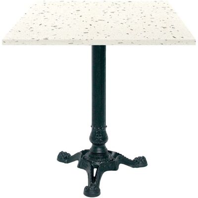 RestooTab Tisch Bistrot 70x70cm - Modell Calacatta; 70x70x75 cm (LxBxH); weiß/mehrfarbig/terrazzo; Gestell schwarz; quadratisch RestooTab Tisch Bistrot 70x70cm - Modell Calacatta; 70x70x75 cm (LxBxH); weiß/mehrfarbig/terrazzo; Gestell schwarz; quadratisch