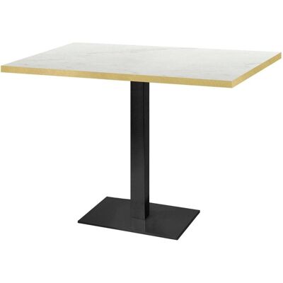 RestooTab Tisch Milan rechteckig - Kanten messingfarben; 120x70x75 cm (LxBxH); Platte weiß/beige/messing, Gestell schwarz; rechteckig RestooTab Tisch Milan rechteckig - Kanten messingfarben; 120x70x75 cm (LxBxH); Platte weiß/beige/messing, Gestell schwarz; rechteckig