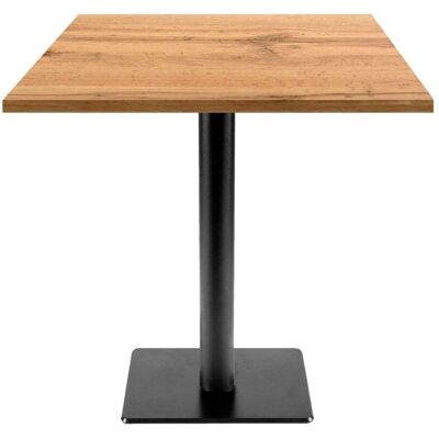 RestooTab Tisch Milan T quadratisch - Dekor Holz; 70x70x75 cm (LxBxH); Platte eiche, Gestell schwarz; quadratisch RestooTab Tisch Milan T quadratisch - Dekor Holz; 70x70x75 cm (LxBxH); Platte eiche, Gestell schwarz; quadratisch