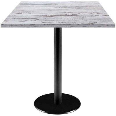 RestooTab Tisch Rome quadratisch - Dekor Holz; 70x70x75 cm (LxBxH); Platte eiche/weiß, Gestell schwarz; quadratisch RestooTab Tisch Rome quadratisch - Dekor Holz; 70x70x75 cm (LxBxH); Platte eiche/weiß, Gestell schwarz; quadratisch