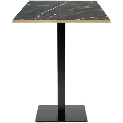 RestooTab Stehtisch Milan quadratisch - Kanten messingfarben; 60x60x113 cm (LxBxH); Platte schwarz, Gestell schwarz; quadratisch RestooTab Stehtisch Milan quadratisch - Kanten messingfarben; 60x60x113 cm (LxBxH); Platte schwarz, Gestell schwarz; quadratisch