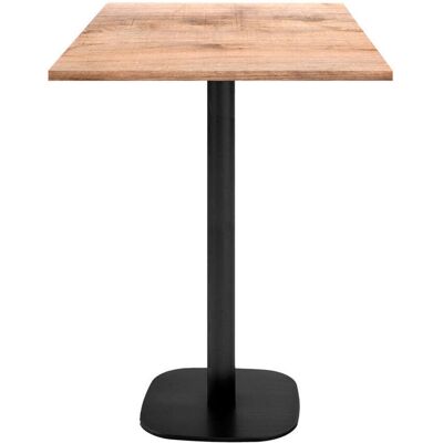 RestooTab Stehtisch Round quadratisch - Dekor Stein & Holz; 60x60x113 cm (LxBxH); Platte eiche/hellbraun, Gestell schwarz; quadratisch RestooTab Stehtisch Round quadratisch - Dekor Stein & Holz; 60x60x113 cm (LxBxH); Platte eiche/hellbraun, Gestell schwarz; quadratisch