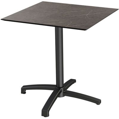 Feros Terrassentisch X Cross Schwarz Gestell + HPL quadratisch; 74 cm (H); braun; quadratisch Feros Terrassentisch X Cross Schwarz Gestell + HPL quadratisch; 74 cm (H); braun; quadratisch