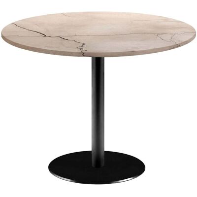 RestooTab Tisch Rome XL rund - Dekor Stein & Marmor; 75x120 cm (HxØ); Platte sand, Gestell schwarz; rund RestooTab Tisch Rome XL rund - Dekor Stein & Marmor; 75x120 cm (HxØ); Platte sand, Gestell schwarz; rund