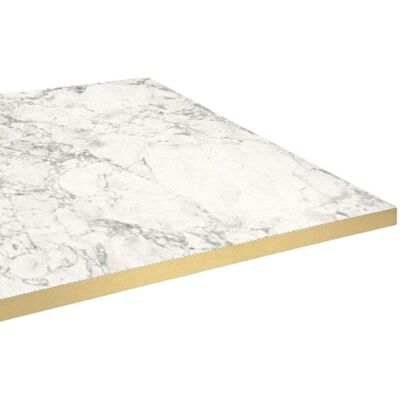RestooTab Tischplatte quadratisch, helles Marmor-Dekor, Kanten messingfarben; 70x70 cm (LxB); hellgrau/messing/marmoriert; quadratisch RestooTab Tischplatte quadratisch, helles Marmor-Dekor, Kanten messingfarben; 70x70 cm (LxB); hellgrau/messing/marmoriert; quadratisch