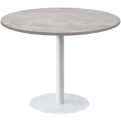 RestooTab Tisch Rome weiß Ø120cm - Modell blauer Mond; 120x120x75x120 cm (LxBxHxØ); grau/beton; Gestell schwarz; rund RestooTab Tisch Rome weiß Ø120cm - Modell blauer Mond; 120x120x75x120 cm (LxBxHxØ); grau/beton; Gestell schwarz; rund