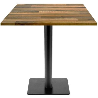RestooTab Tisch Milan T quadratisch - Dekor Holz; 70x70x75 cm (LxBxH); Platte eiche/dunkelbraun, Gestell schwarz; quadratisch RestooTab Tisch Milan T quadratisch - Dekor Holz; 70x70x75 cm (LxBxH); Platte eiche/dunkelbraun, Gestell schwarz; quadratisch