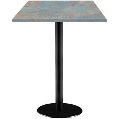 RestooTab Stehtisch Rome quadratisch - Dekor Stein; 60x60x113 cm (LxBxH); Platte metall verrostet/grau, Gestell schwarz; quadratisch RestooTab Stehtisch Rome quadratisch - Dekor Stein; 60x60x113 cm (LxBxH); Platte metall verrostet/grau, Gestell schwarz; quadratisch