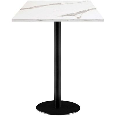 RestooTab Stehtisch Rome quadratisch - Dekor Stein; 60x60x113 cm (LxBxH); Platte weiß/grau/marmoriert, Gestell schwarz; quadratisch RestooTab Stehtisch Rome quadratisch - Dekor Stein; 60x60x113 cm (LxBxH); Platte weiß/grau/marmoriert, Gestell schwarz; quadratisch