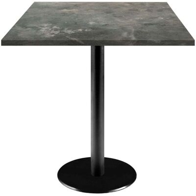 RestooTab Tisch Rome quadratisch - Dekor Stein; 70x70x75 cm (LxBxH); Platte graublau, Gestell schwarz; quadratisch RestooTab Tisch Rome quadratisch - Dekor Stein; 70x70x75 cm (LxBxH); Platte graublau, Gestell schwarz; quadratisch