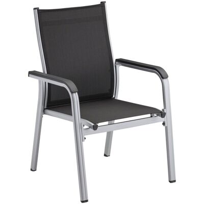 KETTLER Stapelsessel zerlegt BASIC PLUS; 65.5x69.5x99 cm (BxTxH); Sitz anthrazit, Gestell silber KETTLER Stapelsessel zerlegt BASIC PLUS; 65.5x69.5x99 cm (BxTxH); Sitz anthrazit, Gestell silber