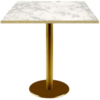 RestooTab Tisch Rome goldmetallic quadratisch - Dekore Steine & Kanten messingfarben; 70x70x75 cm (LxBxH); hellgrau/messing/marmoriert; quadratisch RestooTab Tisch Rome goldmetallic quadratisch - Dekore Steine & Kanten messingfarben; 70x70x75 cm (LxBxH); hellgrau/messing/marmoriert; quadratisch