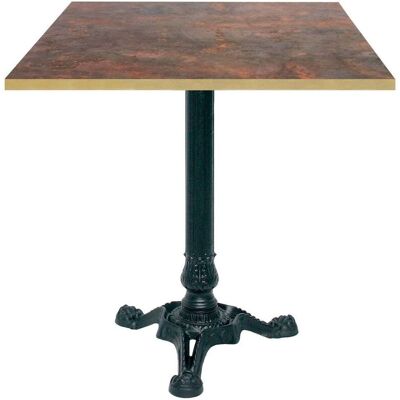 RestooTab Tisch Bistrot 70x70cm - Modell Berbre Capuccino mit messingfarbenen Kanten; 70x70x75 cm (LxBxH); metall verrostet/messing; Gestell schwarz; quadratisch RestooTab Tisch Bistrot 70x70cm - Modell Berbre Capuccino mit messingfarbenen Kanten; 70x70x75 cm (LxBxH); metall verrostet/messing; Gestell schwarz; quadratisch