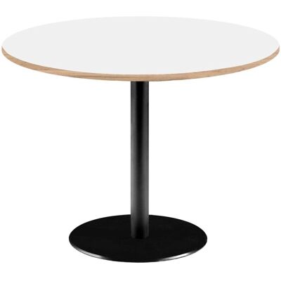 RestooTab Tisch Rome XL rund - Dekor Uni; 75x120 cm (HxØ); Platte weiß, Gestell schwarz; rund RestooTab Tisch Rome XL rund - Dekor Uni; 75x120 cm (HxØ); Platte weiß, Gestell schwarz; rund