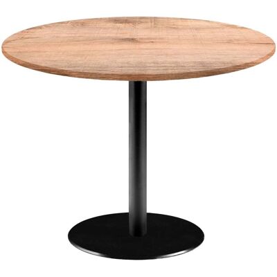 RestooTab Tisch Rome XL rund - Dekor Holz; 75x120 cm (HxØ); Platte eiche/hellbraun, Gestell schwarz; rund RestooTab Tisch Rome XL rund - Dekor Holz; 75x120 cm (HxØ); Platte eiche/hellbraun, Gestell schwarz; rund