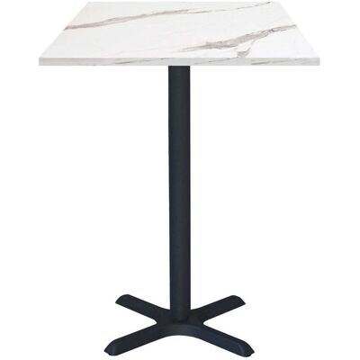 RestooTab Stehtisch Dina quadratisch - Dekor Stein; 60x60x112 cm (LxBxH); Platte weiß, Gestell schwarz; quadratisch RestooTab Stehtisch Dina quadratisch - Dekor Stein; 60x60x112 cm (LxBxH); Platte weiß, Gestell schwarz; quadratisch