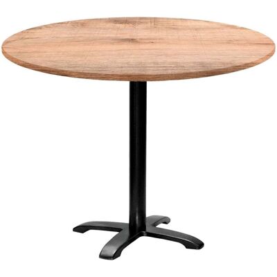 RestooTab Tisch Bazila rund - Dekor Holz; 74x110 cm (HxØ); Platte eiche/hellbraun, Gestell schwarz; rund RestooTab Tisch Bazila rund - Dekor Holz; 74x110 cm (HxØ); Platte eiche/hellbraun, Gestell schwarz; rund