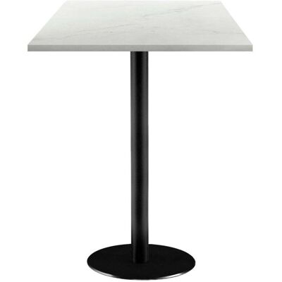 RestooTab Stehtisch Rome quadratisch - Dekor Stein; 60x60x113 cm (LxBxH); Platte weiß/beige/marmoriert, Gestell schwarz; quadratisch RestooTab Stehtisch Rome quadratisch - Dekor Stein; 60x60x113 cm (LxBxH); Platte weiß/beige/marmoriert, Gestell schwarz; quadratisch