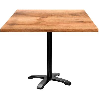 RestooTab Tisch Bazila quadratisch - Dekor Holz; 90x90x74 cm (LxBxH); Platte eiche/braun, Gestell schwarz; quadratisch RestooTab Tisch Bazila quadratisch - Dekor Holz; 90x90x74 cm (LxBxH); Platte eiche/braun, Gestell schwarz; quadratisch