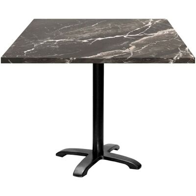 RestooTab Tisch Bazila quadratisch - Dekor Stein; 90x90x74 cm (LxBxH); Platte schwarz, Gestell schwarz; quadratisch RestooTab Tisch Bazila quadratisch - Dekor Stein; 90x90x74 cm (LxBxH); Platte schwarz, Gestell schwarz; quadratisch