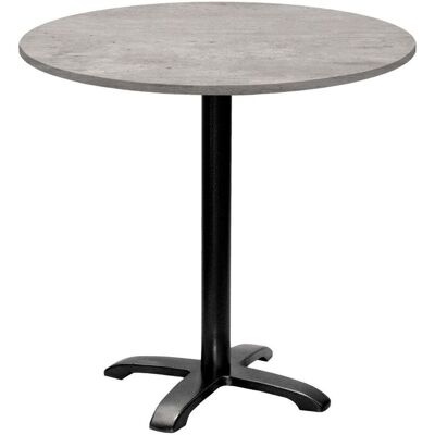 RestooTab Tisch Bazila rund - Dekor Stein; 74x80 cm (HxØ); Platte grau/beton, Gestell schwarz; rund RestooTab Tisch Bazila rund - Dekor Stein; 74x80 cm (HxØ); Platte grau/beton, Gestell schwarz; rund