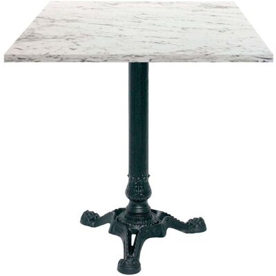 RestooTab Tisch Bistrot 70x70cm - Modell Calacatta; 70x70x75 cm (LxBxH); weiß/steingrau/marmoriert; Gestell schwarz; quadratisch RestooTab Tisch Bistrot 70x70cm - Modell Calacatta; 70x70x75 cm (LxBxH); weiß/steingrau/marmoriert; Gestell schwarz; quadratisch