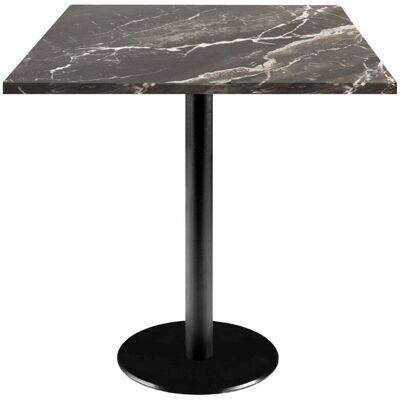RestooTab Tisch Rome quadratisch - Dekor Stein; 70x70x75 cm (LxBxH); Platte schwarz, Gestell schwarz; quadratisch RestooTab Tisch Rome quadratisch - Dekor Stein; 70x70x75 cm (LxBxH); Platte schwarz, Gestell schwarz; quadratisch