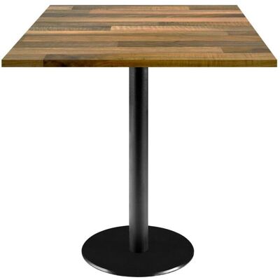 RestooTab Tisch Rome quadratisch - Dekor Holz; 70x70x75 cm (LxBxH); Platte eiche/dunkelbraun, Gestell schwarz; quadratisch RestooTab Tisch Rome quadratisch - Dekor Holz; 70x70x75 cm (LxBxH); Platte eiche/dunkelbraun, Gestell schwarz; quadratisch