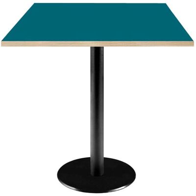 RestooTab Tisch Rome quadratisch - Dekor Uni; 70x70x75 cm (LxBxH); Platte blau, Gestell schwarz; quadratisch RestooTab Tisch Rome quadratisch - Dekor Uni; 70x70x75 cm (LxBxH); Platte blau, Gestell schwarz; quadratisch