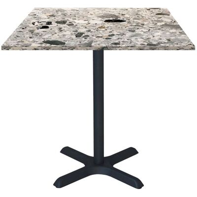 RestooTab Tisch Dina quadratisch - Dekor Stein; 70x70x74 cm (LxBxH); Platte grau/terrazzo, Gestell schwarz; quadratisch RestooTab Tisch Dina quadratisch - Dekor Stein; 70x70x74 cm (LxBxH); Platte grau/terrazzo, Gestell schwarz; quadratisch
