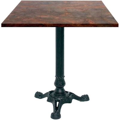 RestooTab Tisch Bistrot 70x70cm - Modell Calacatta; 70x70x75 cm (LxBxH); metall verrostet; Gestell schwarz; quadratisch RestooTab Tisch Bistrot 70x70cm - Modell Calacatta; 70x70x75 cm (LxBxH); metall verrostet; Gestell schwarz; quadratisch