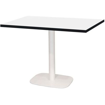 RestooTab Tisch Round rechteckig Gestell weiß - Dekor Holz & Uni; 120x70x75 cm (LxBxH); Platte weiß, Gestell weiß; rechteckig RestooTab Tisch Round rechteckig Gestell weiß - Dekor Holz & Uni; 120x70x75 cm (LxBxH); Platte weiß, Gestell weiß; rechteckig