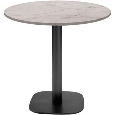 RestooTab Tisch Round rund - Dekor Stein & Holz; 75x70 cm (HxØ); Platte beige, Gestell schwarz; rund RestooTab Tisch Round rund - Dekor Stein & Holz; 75x70 cm (HxØ); Platte beige, Gestell schwarz; rund