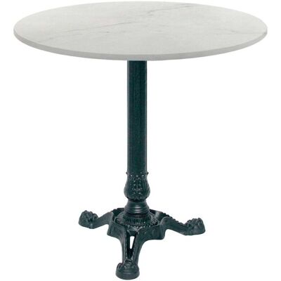 RestooTab Tisch Bistrot Ø70cm - Modell Calacatta; 70x70x75x70 cm (LxBxHxØ); weiß/beige/marmoriert; Gestell schwarz; rund RestooTab Tisch Bistrot Ø70cm - Modell Calacatta; 70x70x75x70 cm (LxBxHxØ); weiß/beige/marmoriert; Gestell schwarz; rund