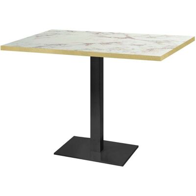RestooTab Tisch Milan rechteckig - Dekore Steine; 120x70x75 cm (LxBxH); wollweiß/braun/messing; rechteckig RestooTab Tisch Milan rechteckig - Dekore Steine; 120x70x75 cm (LxBxH); wollweiß/braun/messing; rechteckig