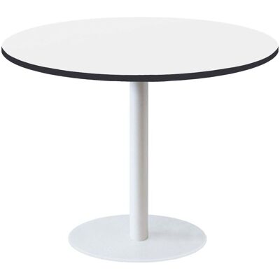 RestooTab Tisch Rome weiß Ø120cm - Modell weißer Marmor mit messingfarbenen Kanten; 120x120x75x120 cm (LxBxHxØ); weiß/schwarz; Gestell schwarz; rund RestooTab Tisch Rome weiß Ø120cm - Modell weißer Marmor mit messingfarbenen Kanten; 120x120x75x120 cm (LxBxHxØ); weiß/schwarz; Gestell schwarz; rund