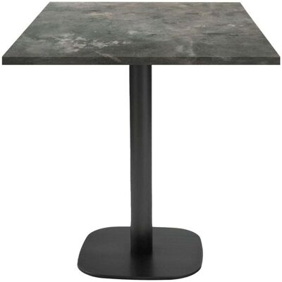 RestooTab Tisch Round quadratisch - Dekor Stein & Holz; 70x70x75 cm (LxBxH); Platte graublau, Gestell schwarz; quadratisch RestooTab Tisch Round quadratisch - Dekor Stein & Holz; 70x70x75 cm (LxBxH); Platte graublau, Gestell schwarz; quadratisch