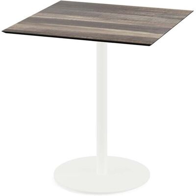 Feros Terrassentisch Urban Weiß Gestell + HPL quadratisch; 70x70x73.2 cm (LxBxH); hellbraun; quadratisch Feros Terrassentisch Urban Weiß Gestell + HPL quadratisch; 70x70x73.2 cm (LxBxH); hellbraun; quadratisch