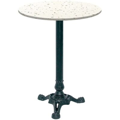 RestooTab Stehtisch Bistrot Ø60cm - Modell Calacatta; 60x60x113x60 cm (LxBxHxØ); weiß/mehrfarbig/terrazzo; Gestell schwarz; rund RestooTab Stehtisch Bistrot Ø60cm - Modell Calacatta; 60x60x113x60 cm (LxBxHxØ); weiß/mehrfarbig/terrazzo; Gestell schwarz; rund