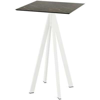 Feros Stehtisch Infinity Weiß Gestell + HPL quadratisch; 70x70x109.2 cm (LxBxH); braun; quadratisch Feros Stehtisch Infinity Weiß Gestell + HPL quadratisch; 70x70x109.2 cm (LxBxH); braun; quadratisch