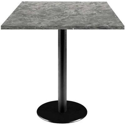 RestooTab Tisch Rome quadratisch - Dekor Stein; 70x70x75 cm (LxBxH); Platte steingrau/marmoriert, Gestell schwarz; quadratisch RestooTab Tisch Rome quadratisch - Dekor Stein; 70x70x75 cm (LxBxH); Platte steingrau/marmoriert, Gestell schwarz; quadratisch