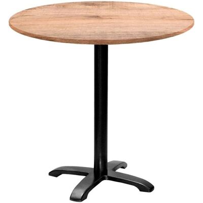 RestooTab Tisch Bazila rund - Dekor Holz; 74x80 cm (HxØ); Platte eiche/hellbraun, Gestell schwarz; rund RestooTab Tisch Bazila rund - Dekor Holz; 74x80 cm (HxØ); Platte eiche/hellbraun, Gestell schwarz; rund