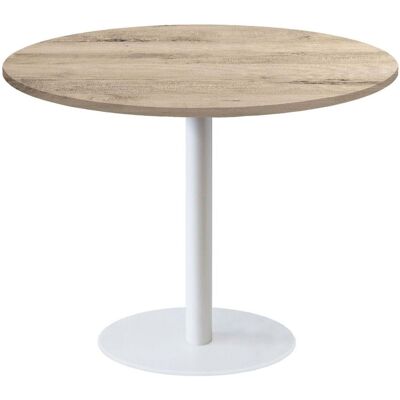 RestooTab Tisch Rome XL weiß rund - Dekore Holz & Steine; 75x120 cm (HxØ); eiche/natur; rund RestooTab Tisch Rome XL weiß rund - Dekore Holz & Steine; 75x120 cm (HxØ); eiche/natur; rund